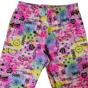 Legging Infantil Menina Colorida com Detalhes Divertidos