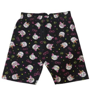 Shorts Ciclista Infantil Estampado Preto Gatinho