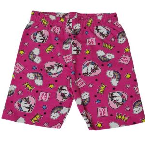 Shorts Ciclista Infantil Estampado Menina Pink Unicórnio