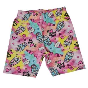 Shorts Ciclista Infantil Estampado Com Detalhes Fofos
