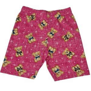 Shorts Ciclista Infantil Estampado Menina Rosa Ursinho