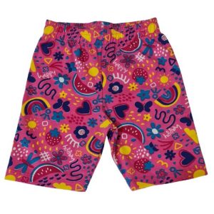 Shorts Ciclista Infantil Estampado Rosa Detalhes Diversos