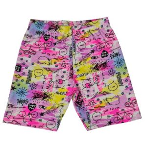 Shorts Ciclista Infantil Colorido Com Detalhes Divertidos