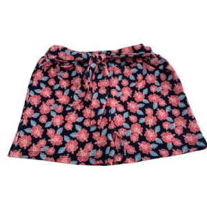 Shorts Cinto Infantil Estampado Azul com Salmão Florido