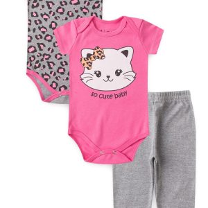 Kit Body Bebê 3 Peças Suedine So Cute