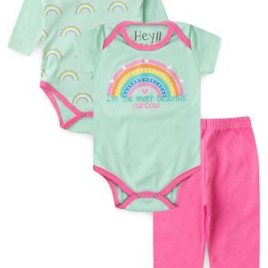 Kit Body Bebê 3 Peças Suedine Panda