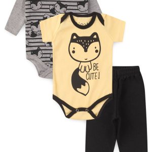 Kit Body Bebê 3 Peças Suedine Be Cute