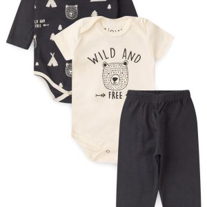 Kit Body Bebê 3 Peças Suedine Wild and Free
