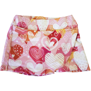 Short Saia Infantil Rosa Coração