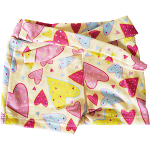 Short Cinto Infantil Amarelo Coração