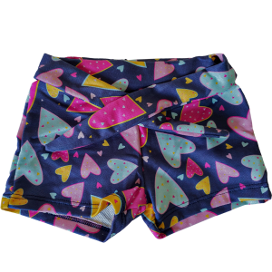 Short Cinto Infantil Azul Escuro Coração