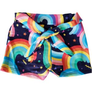 Short Cinto Infantil Roxo Arco Íris
