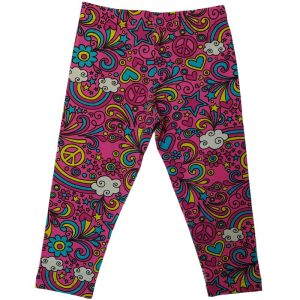 Calça Leggin Feminina Infantil Estampa Colors Word