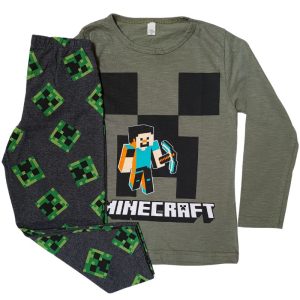 Pijama Infantil Masculino Manga Longa Personagem Minecraft