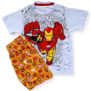 Conjunto Infantil Masculino Verão Personagem Homem De Ferro