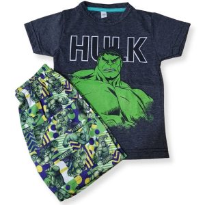 Conjunto Infantil Masculino Verão Personagem Incrível Hulk