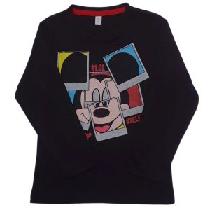 Camiseta Manga Longa Infantill Masculina Mickey Mouse