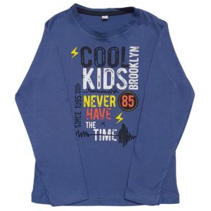 Camiseta Manga Longa Infantil Masculina Brooklyn