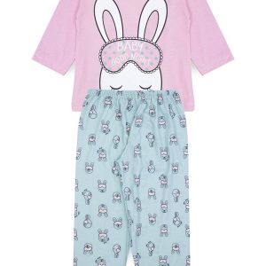 Pijama Infantil Feminino Inverno Coelho - Rosa Claro