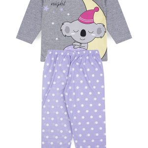 Pijama Infantil Feminino Inverno Good Night - Mescla