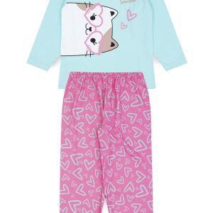Pijama Infantil Feminino Inverno Cat - Azul Claro