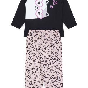 Pijama Infantil Feminino Inverno Cat - Preto