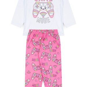Pijama Infantil Feminino Inverno Game Mode - Branco