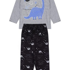 Pijama Infantil Masculino Inverno Dino - Mescla