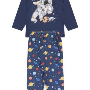 Pijama Infantil Masculino Inverno Astronauta - Azul