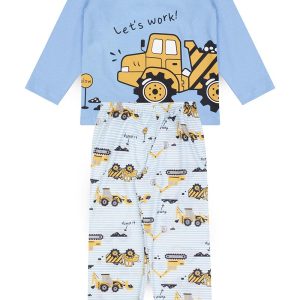 Pijama Infantil Masculino Inverno Let's Work - Azul Claro
