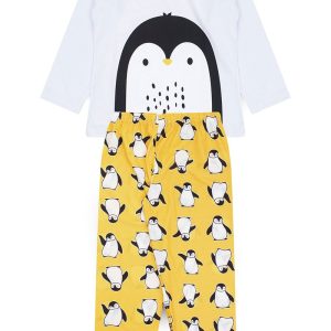 Pijama Infantil Masculino Inverno Pinguim - Branco