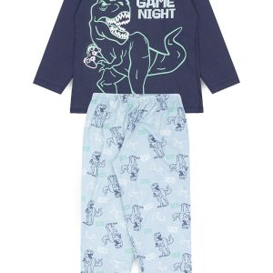Pijama Infantil Masculino Inverno Game Night - Azul