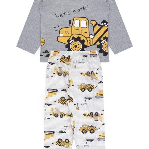 Pijama Infantil Masculino Inverno Let's Work - Mescla