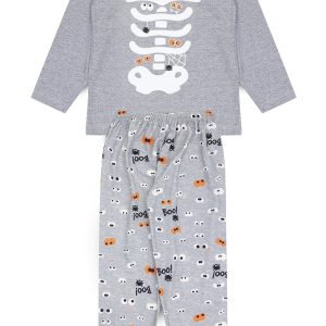 Pijama Infantil Masculino Inverno Esqueleto-  Mescla