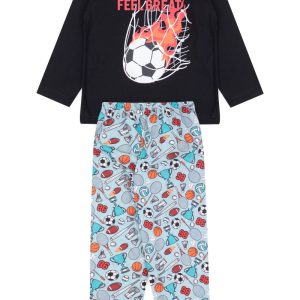 Pijama Infantil Masculino Inverno Fun Ahead- Preto