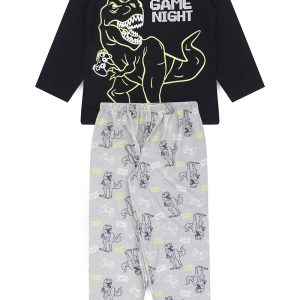 Pijama Infantil Masculino Inverno Game Night - Preto