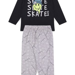 Pijama Infantil Masculino Inverno Skate - Preto