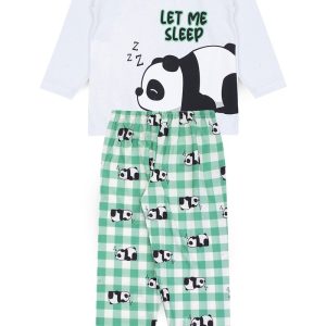 Pijama Infantil Masculino Inverno Let Me Sleep - Branco