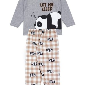 Pijama Infantil Masculino Inverno Let Me Sleep - Mescla