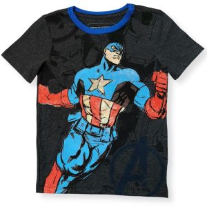 Camiseta Infantil Masculina Manga Curta Personagem Capitão América