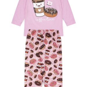 Pijama Infantil Feminino Inverno Coffe Time - Rosa Claro