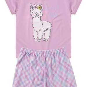 Pijama Infantil Feminino Verão Sweet Little - Lilás