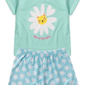 Pijama Infantil Feminino Verão Have Nice Daisy - Azul Claro