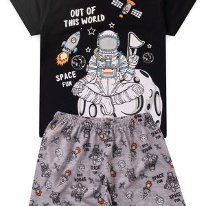 Pijama Infantil Masculino Verão Space Fun - Preto