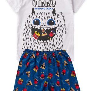 Pijama Infantil Masculino Verão Yummy - Branco