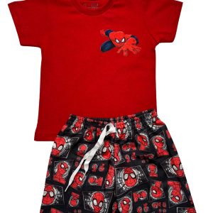 Conjunto Infantil Verão Masculino Personagem Homem Aranha