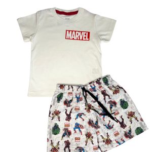 Conjunto Infantil Masculino Verão Marvel - Branco