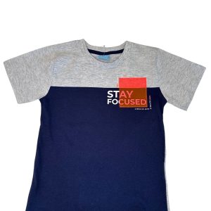 Camiseta Verão Infantil Masculina Stay Focused - Azul