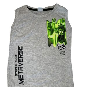 Camiseta Verão Infantil Masculina Metaverso - Mescla