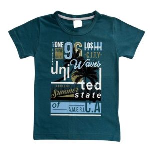 Camiseta Verão Infantil Masculina Uni Waves - Verde